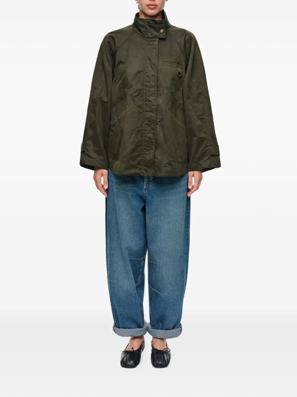 BIMBA Y LOLA Gecoat trenchjack met A-lijn Groen