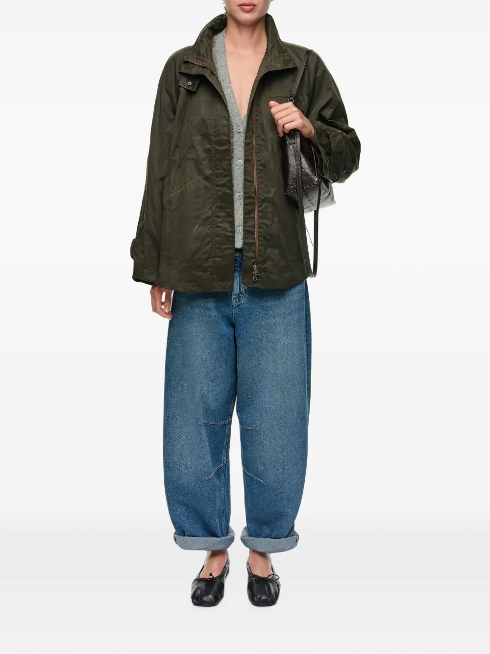 BIMBA Y LOLA Gecoat trenchjack met A-lijn Groen