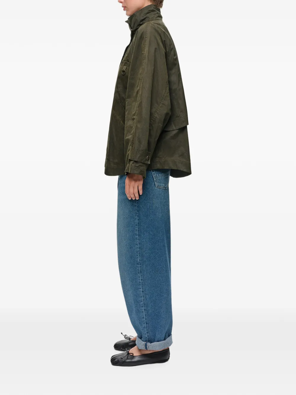 BIMBA Y LOLA Gecoat trenchjack met A-lijn Groen