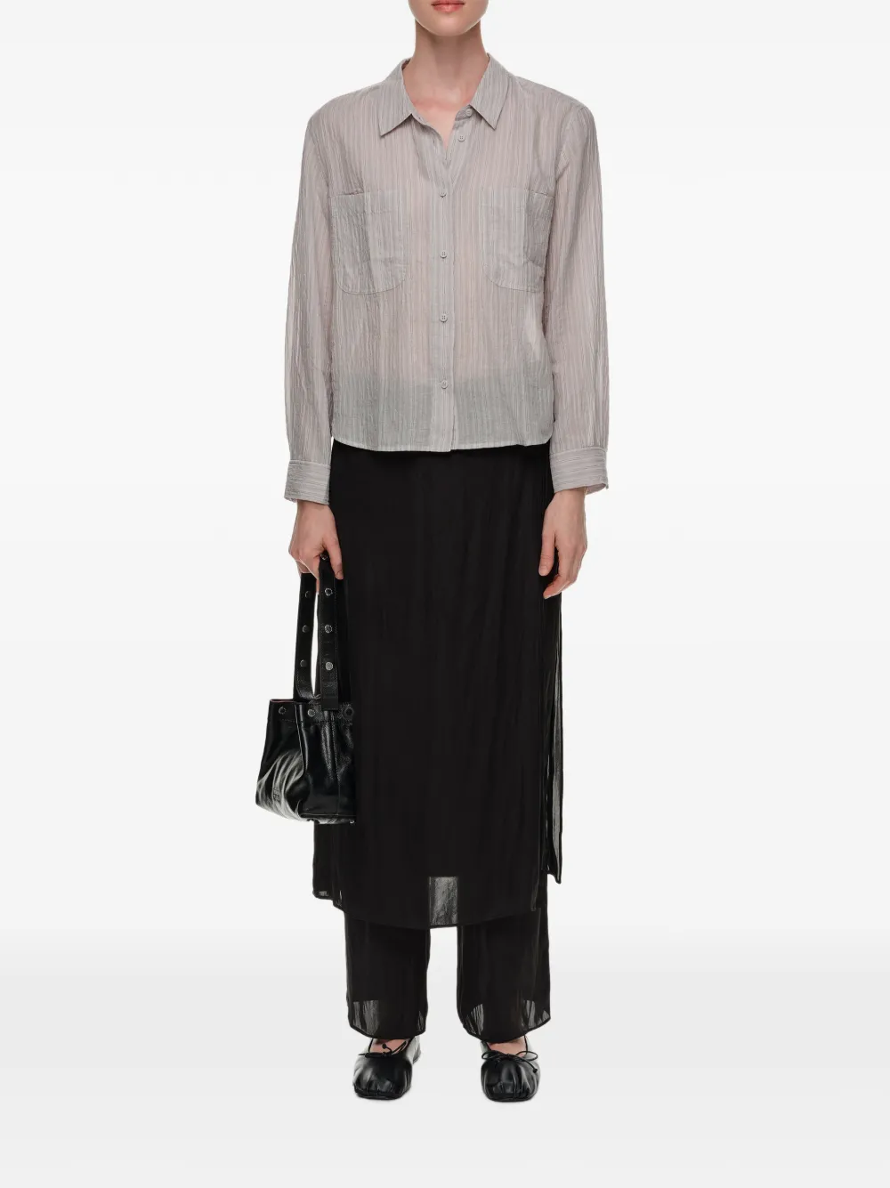 BIMBA Y LOLA Blouse met rechte pasvorm Beige