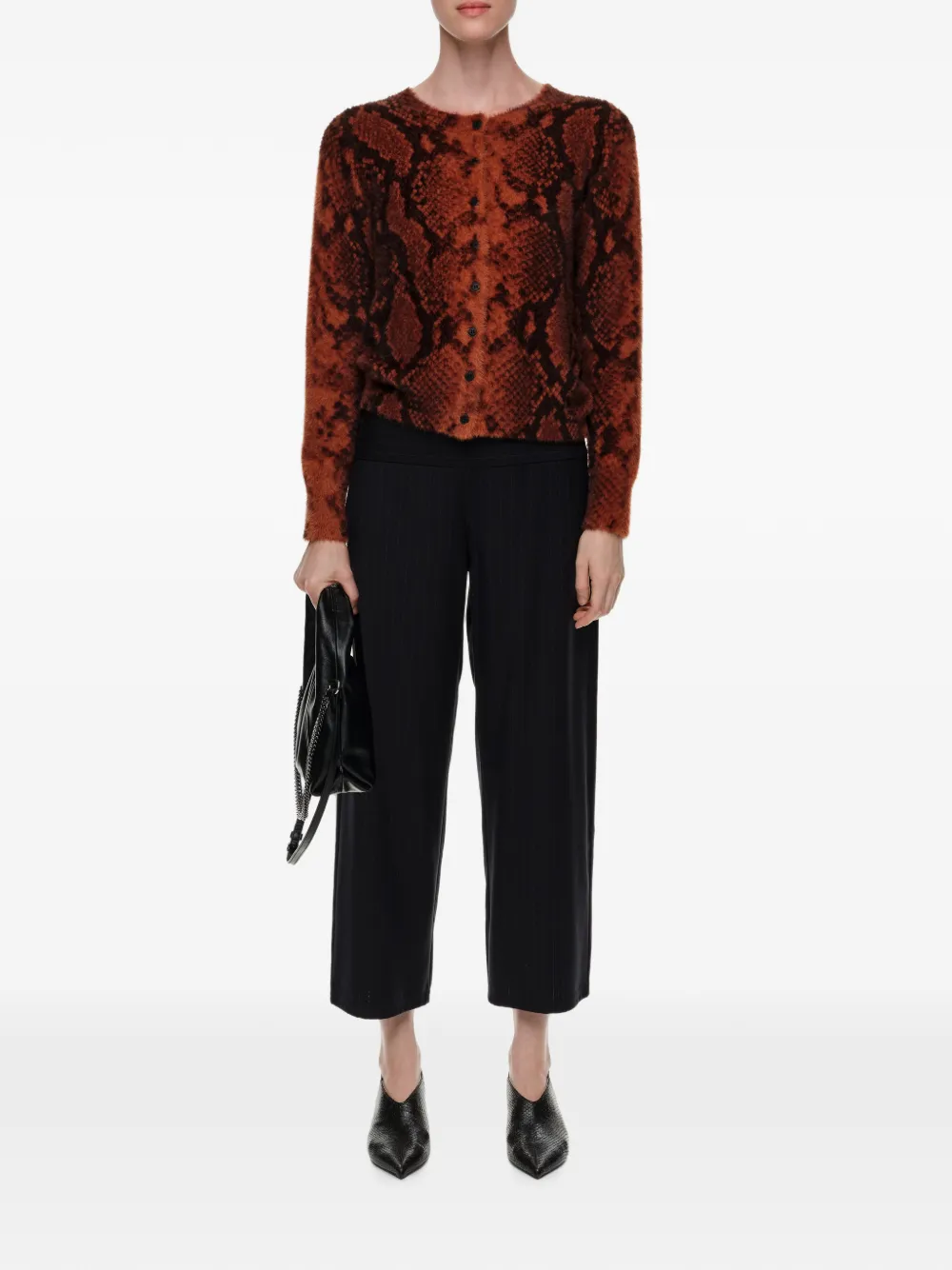 BIMBA Y LOLA Lange trui met slangen-patroon Bruin