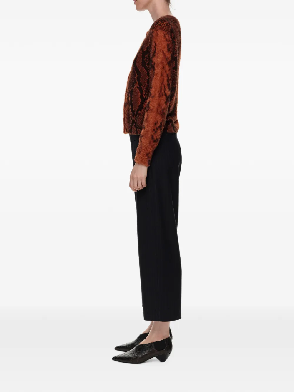 BIMBA Y LOLA Lange trui met slangen-patroon Bruin