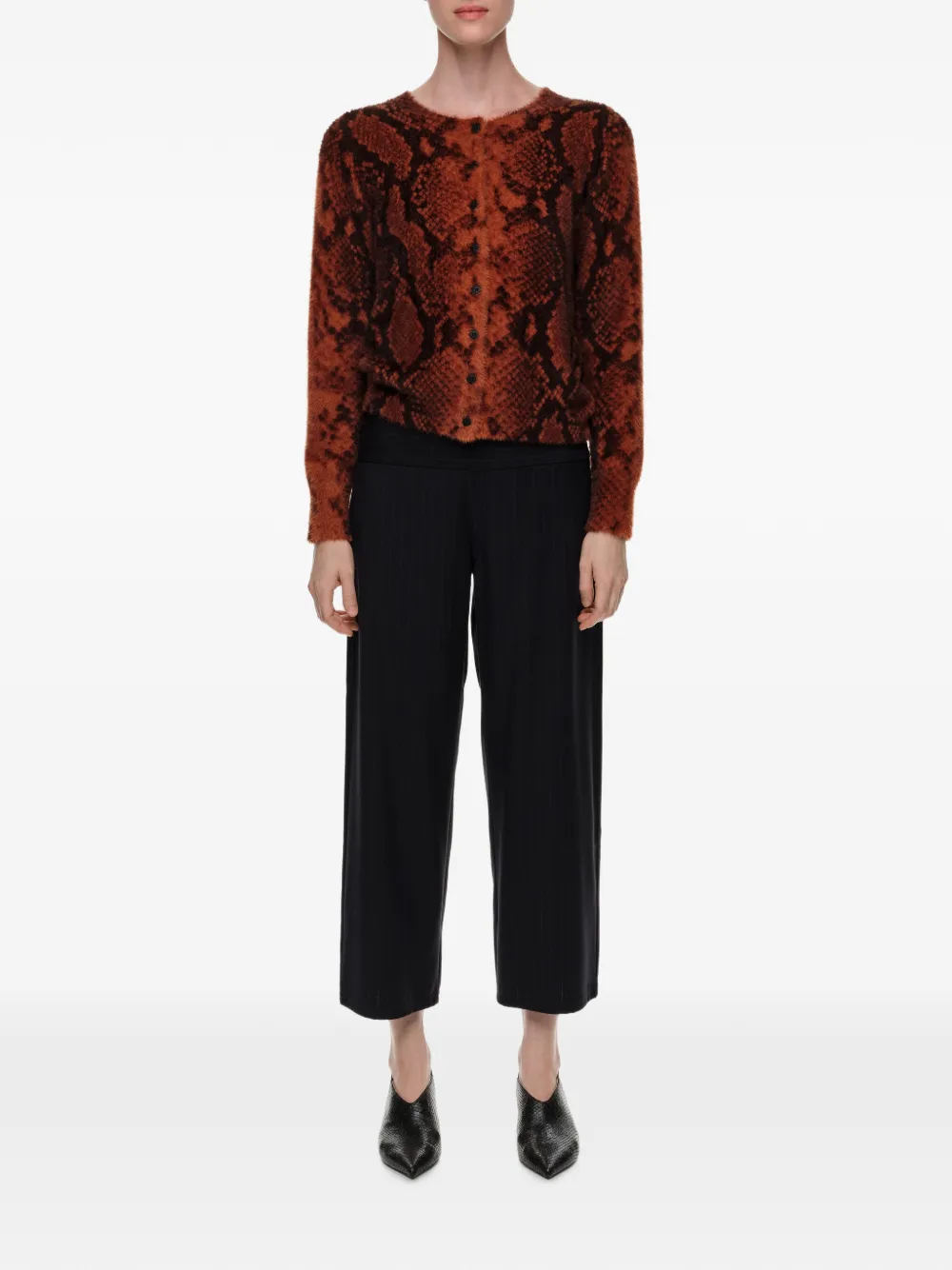 BIMBA Y LOLA Lange trui met slangen-patroon Bruin