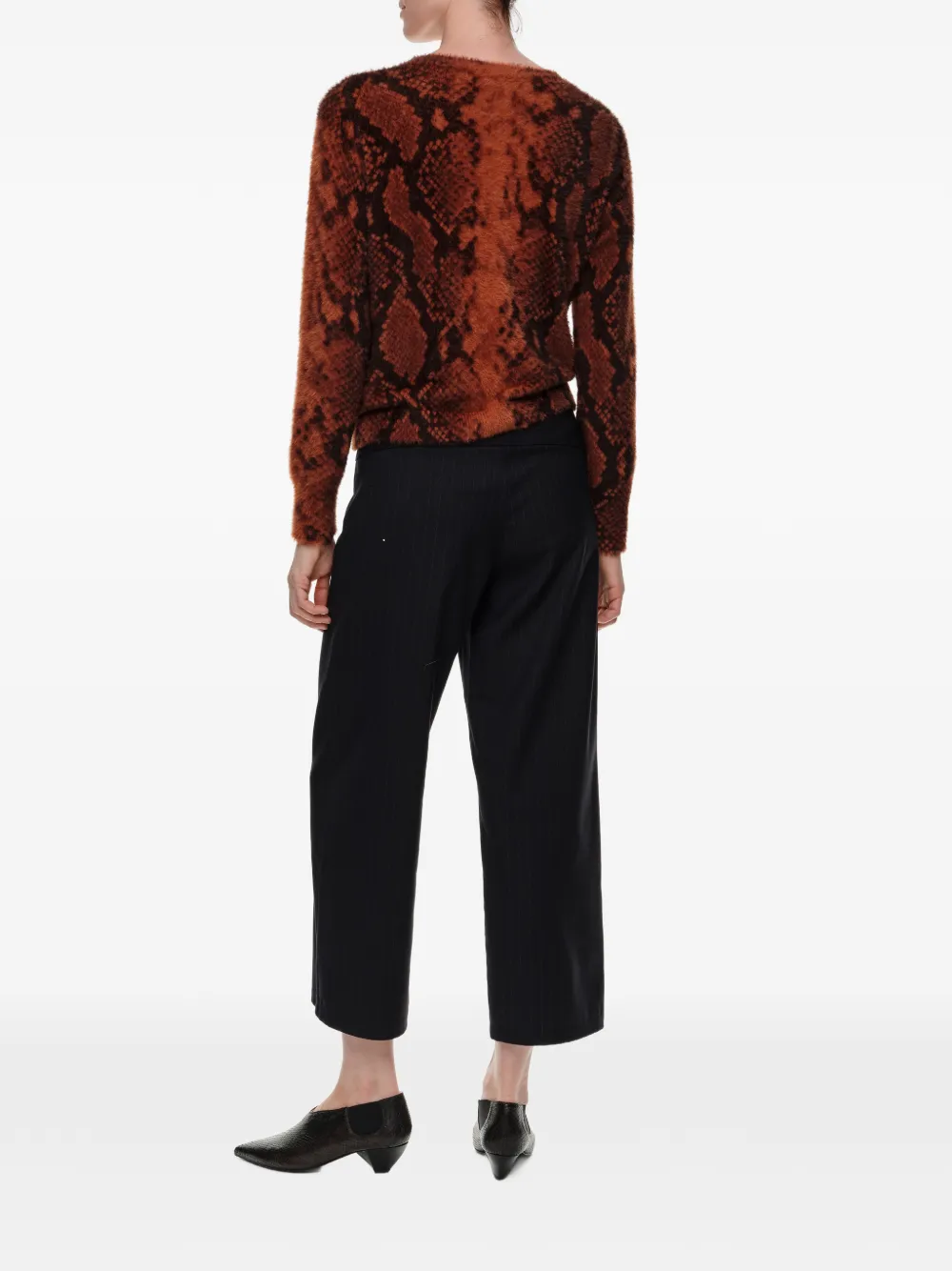 BIMBA Y LOLA Lange trui met slangen-patroon Bruin