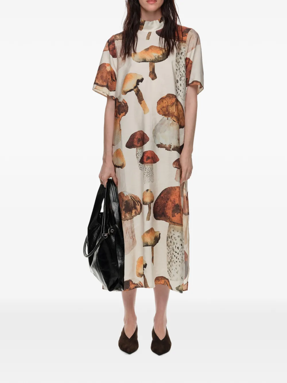 BIMBA Y LOLA Jurk met afgeronde naden en verwassen effect Beige