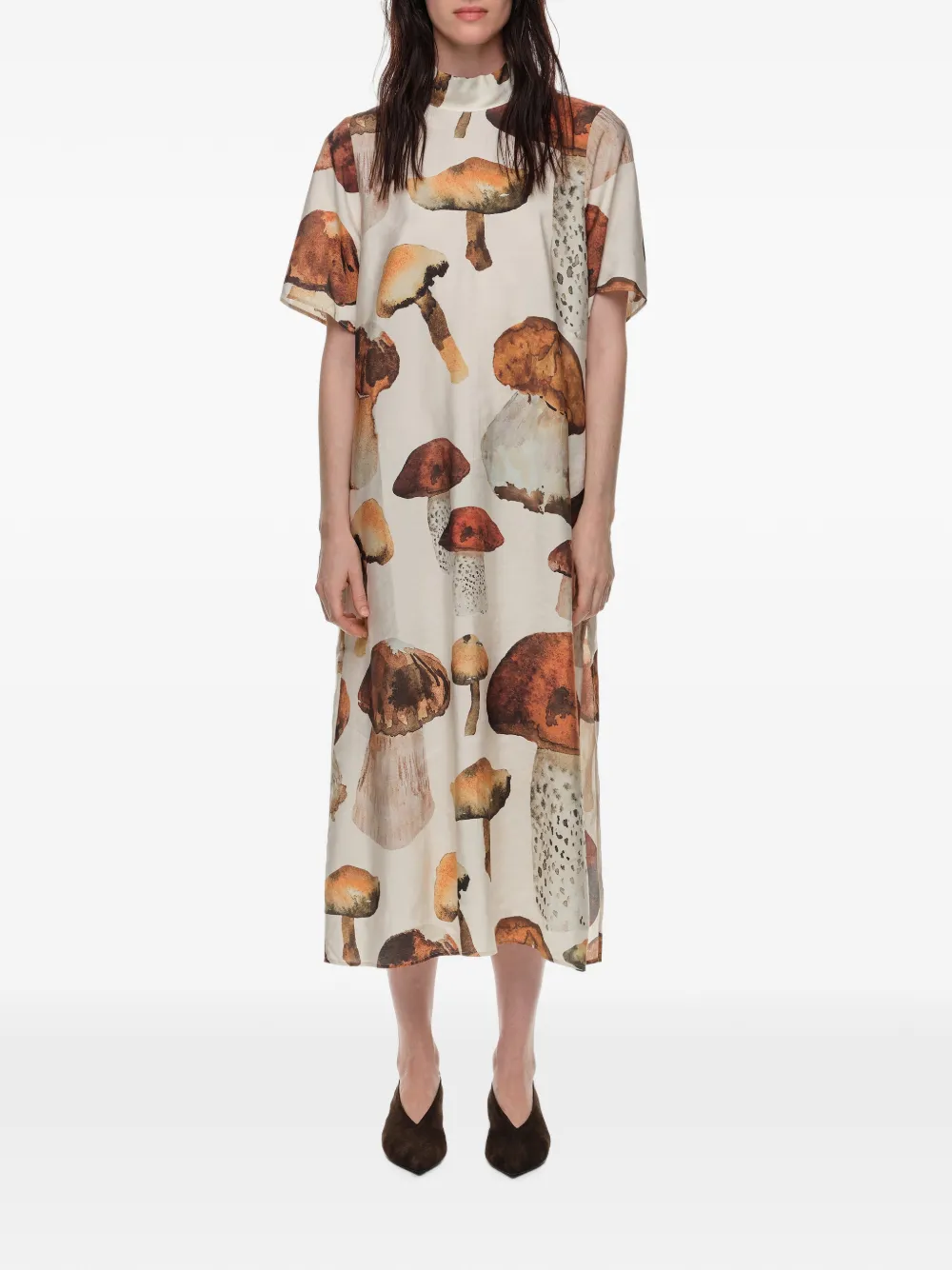 BIMBA Y LOLA Jurk met afgeronde naden en verwassen effect Beige