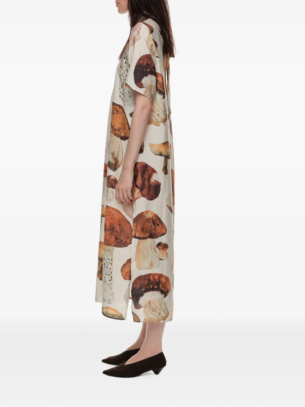 BIMBA Y LOLA Jurk met afgeronde naden en verwassen effect Beige