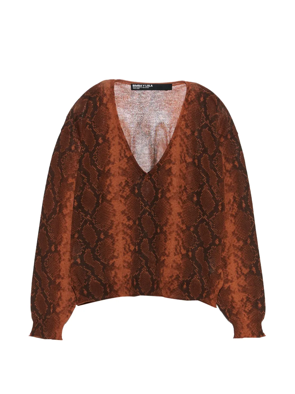 BIMBA Y LOLA pull caramel à col v - Orange BIMBA Y LOLA pull caramel à col v - Orange