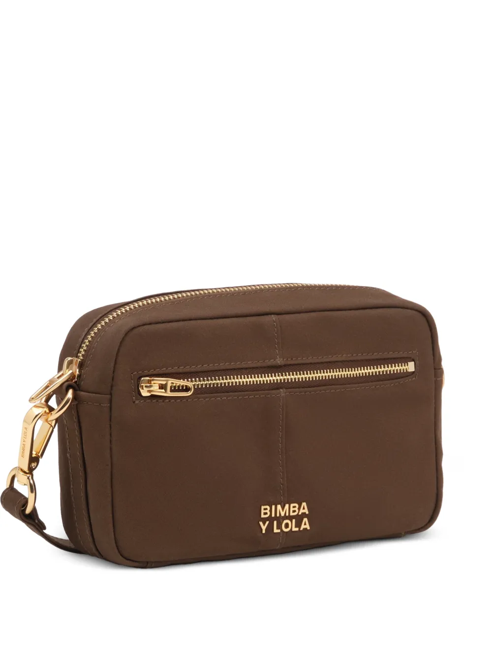 BIMBA Y LOLA small dark-khaki cotton crossbody bag