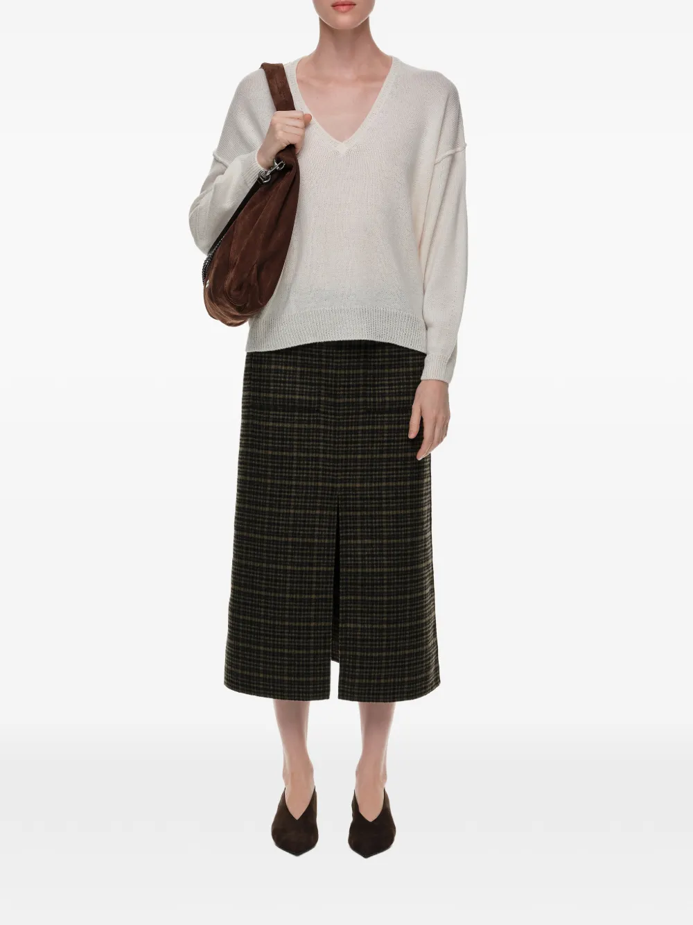 BIMBA Y LOLA Wollen trui met V-hals Beige