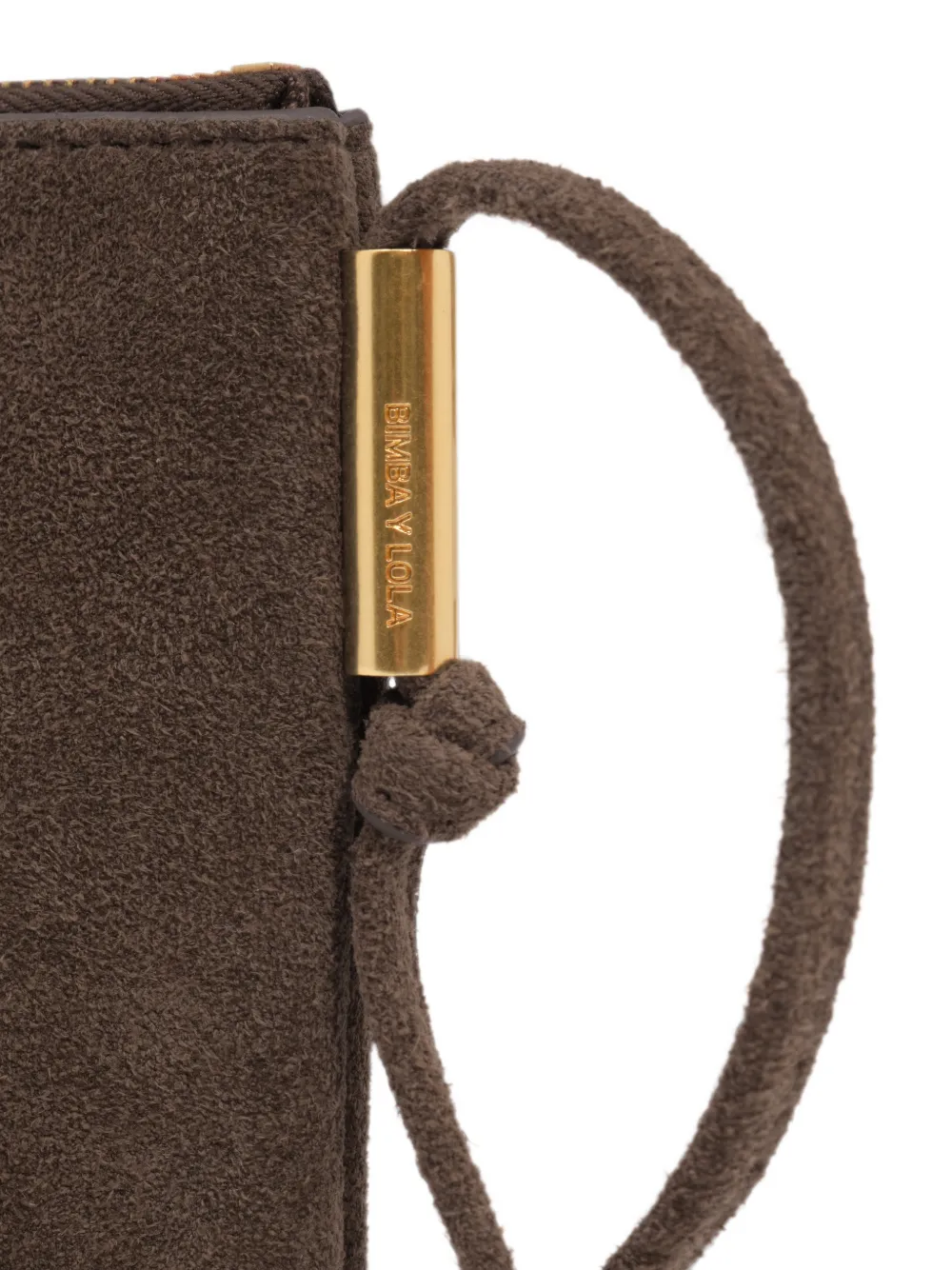 BIMBA Y LOLA Kleine suède clutch Bruin