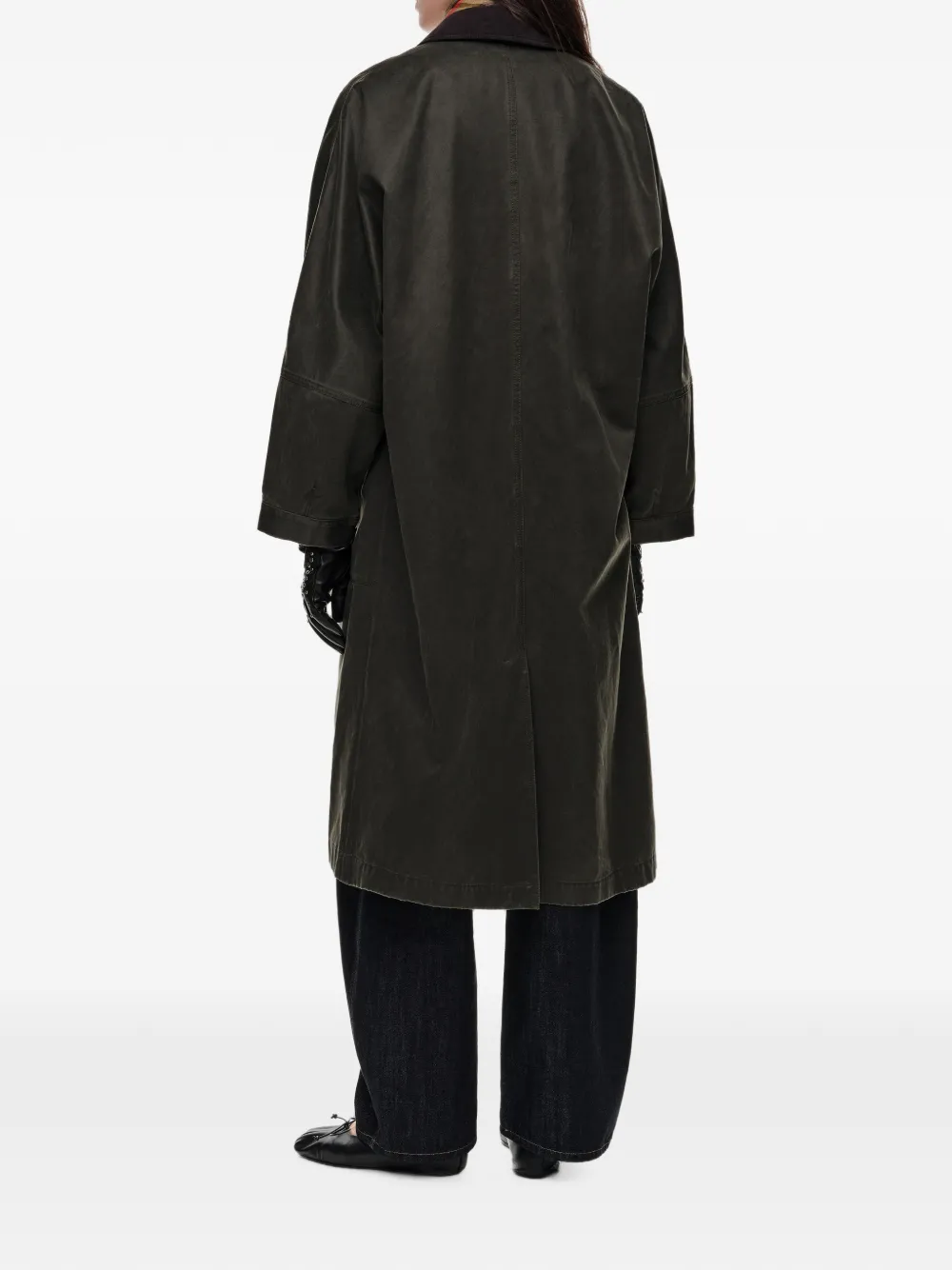 BIMBA Y LOLA Gewaxte midi-trenchcoat Groen