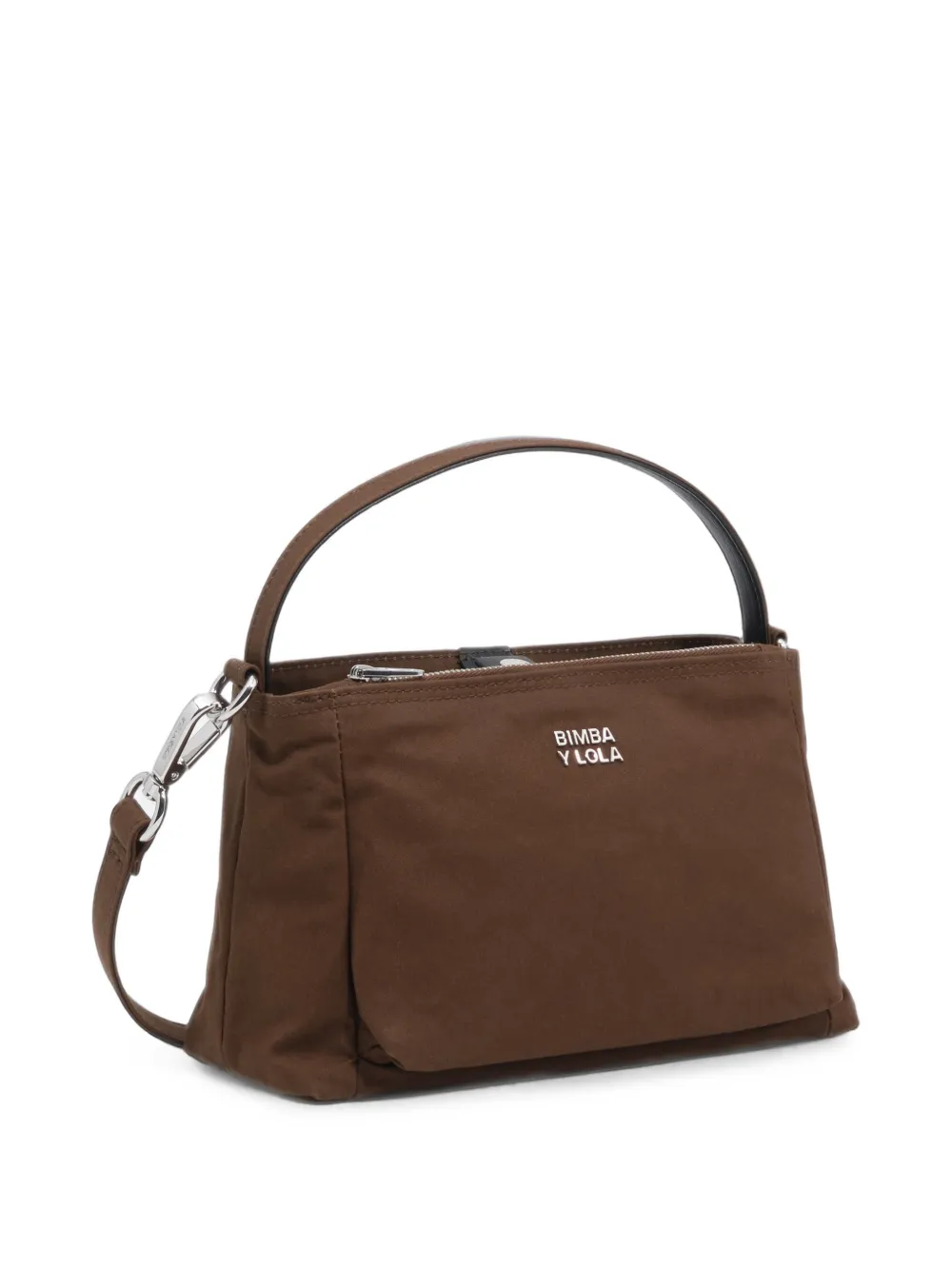 BIMBA Y LOLA mini pochette en coton kaki foncé - Marron BIMBA Y LOLA mini pochette en coton kaki foncé - Marron
