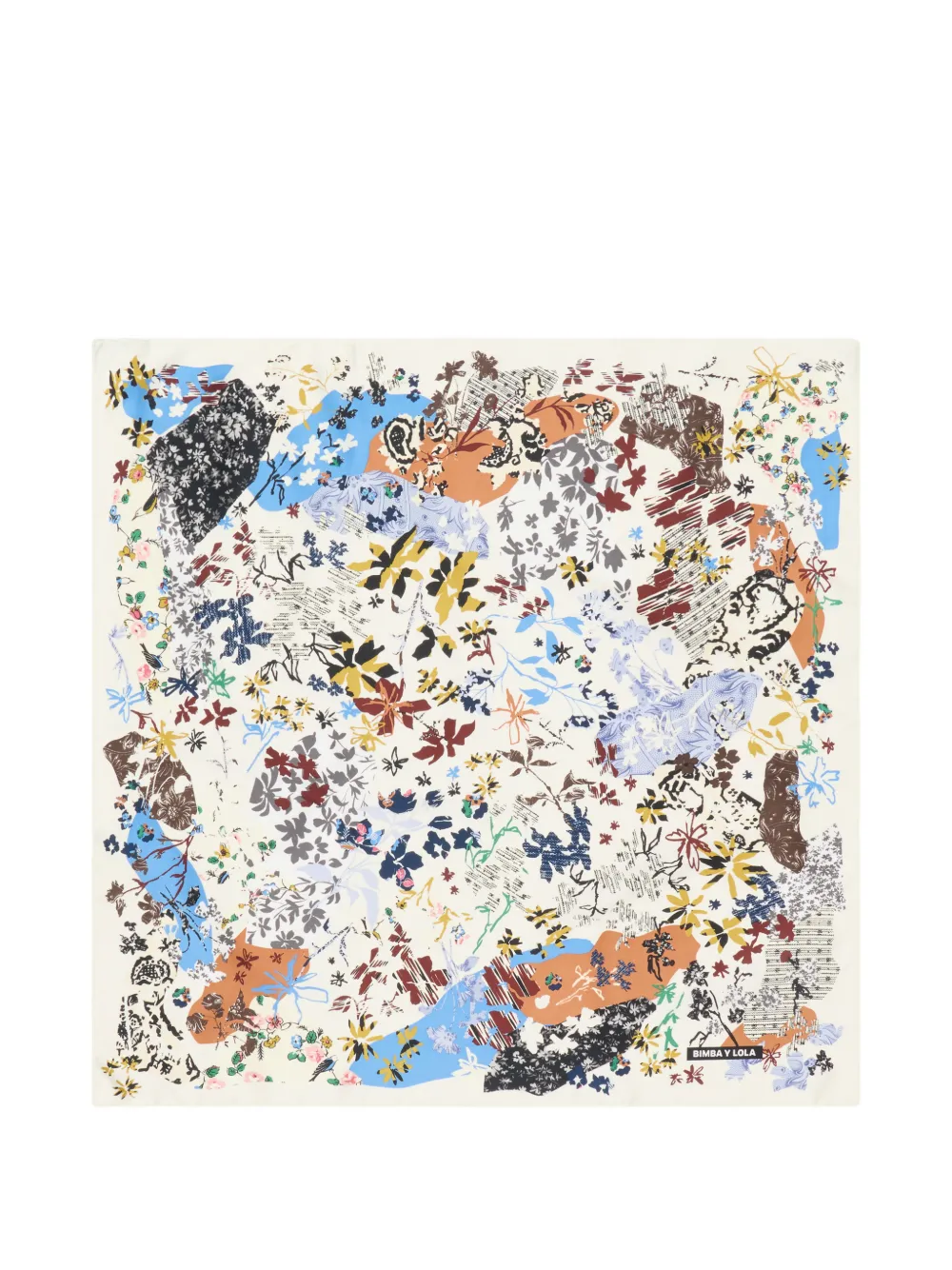 BIMBA Y LOLA Schal mit Blumencollage - Nude