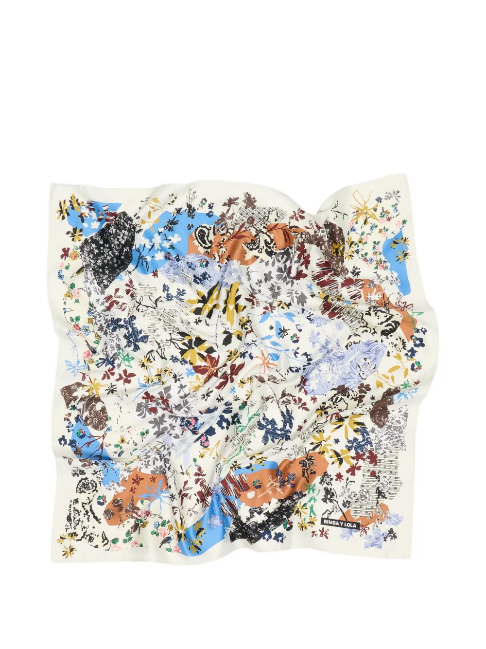BIMBA Y LOLA Sjaal met bloemencollage-print Beige