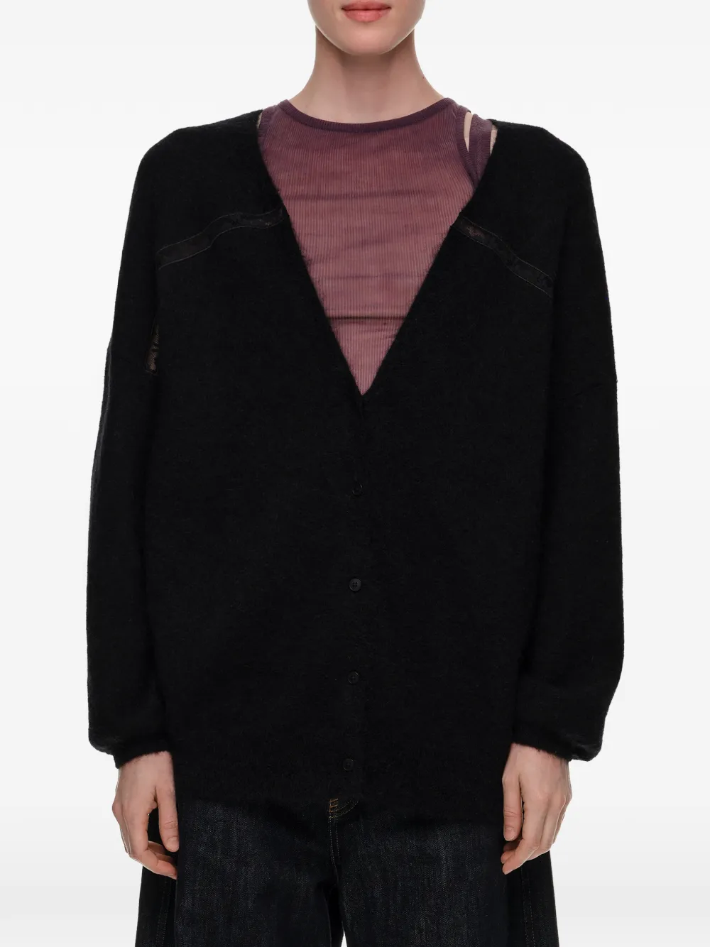 BIMBA Y LOLA Vest van mohair en wol met kant Zwart