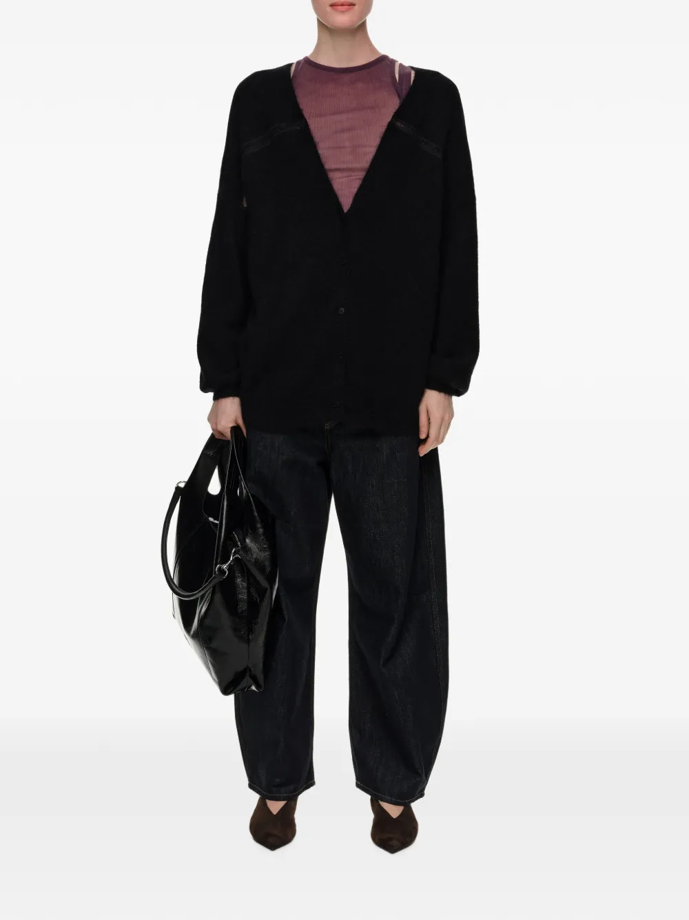 BIMBA Y LOLA Vest van mohair en wol met kant Zwart