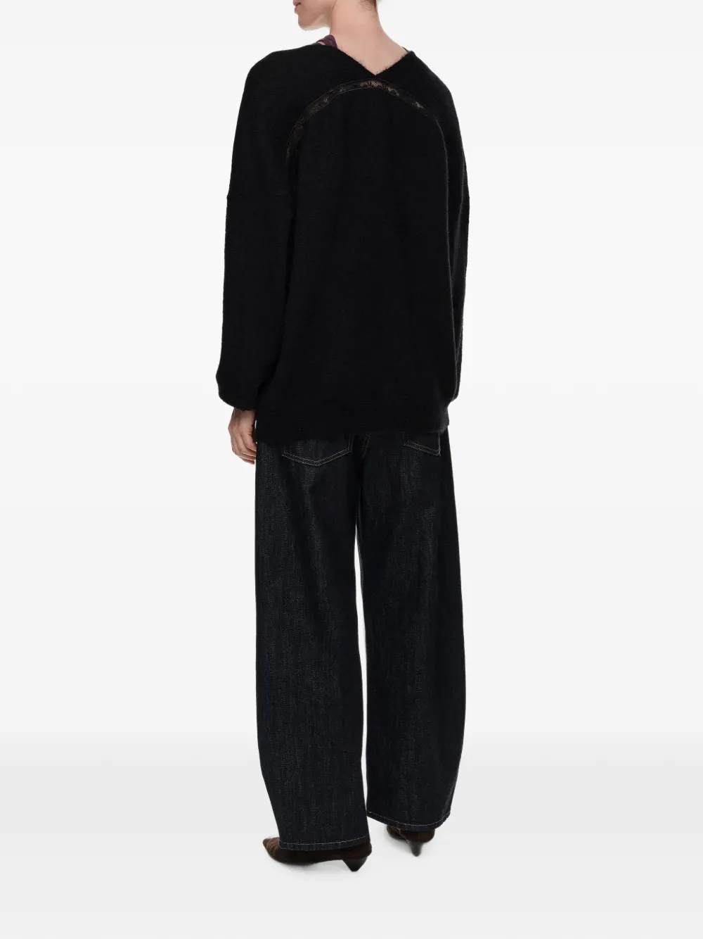 BIMBA Y LOLA Vest van mohair en wol met kant Zwart