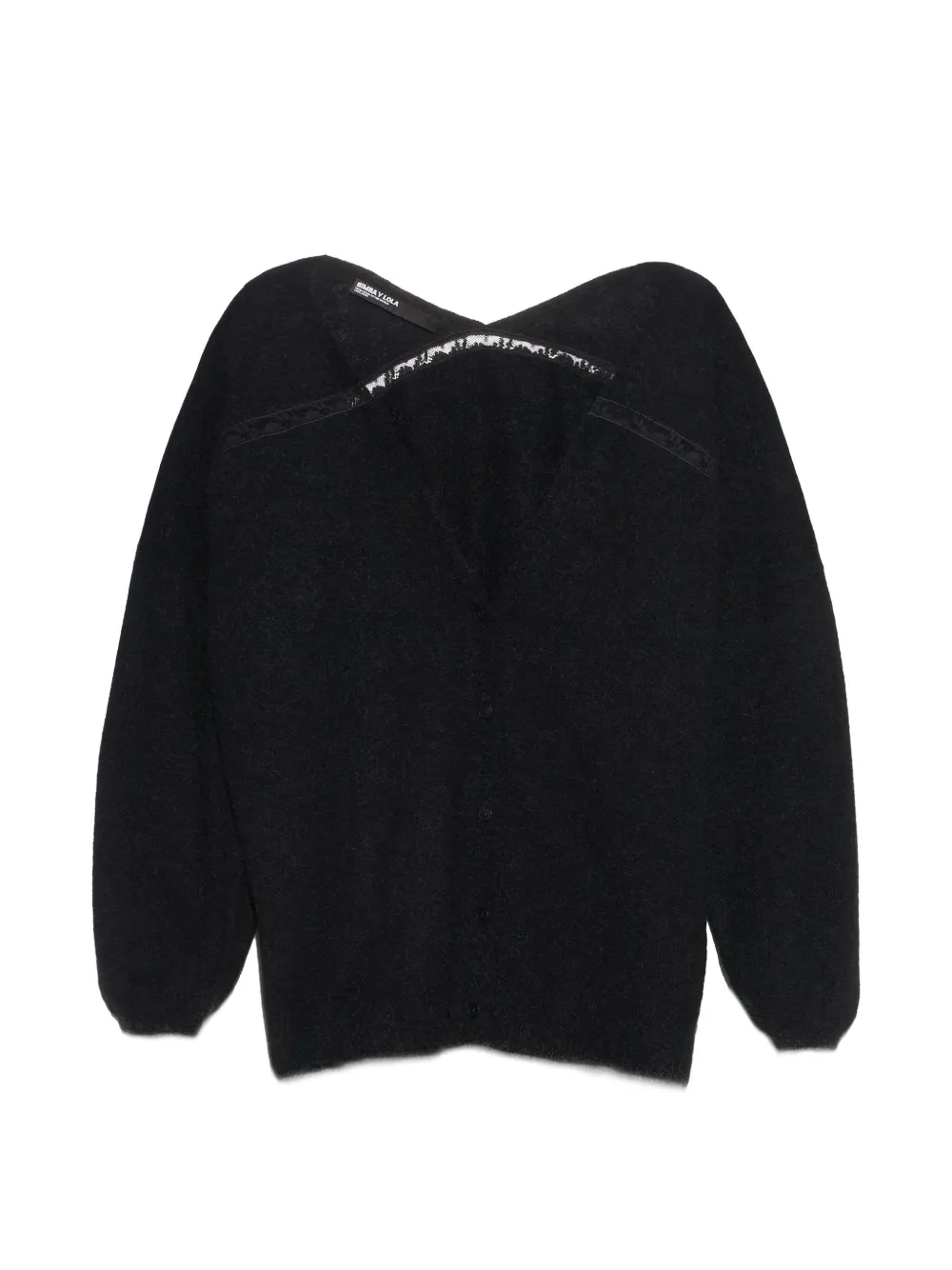 BIMBA Y LOLA cardigan en laine mohair et dentelle - Noir BIMBA Y LOLA cardigan en laine mohair et dentelle - Noir
