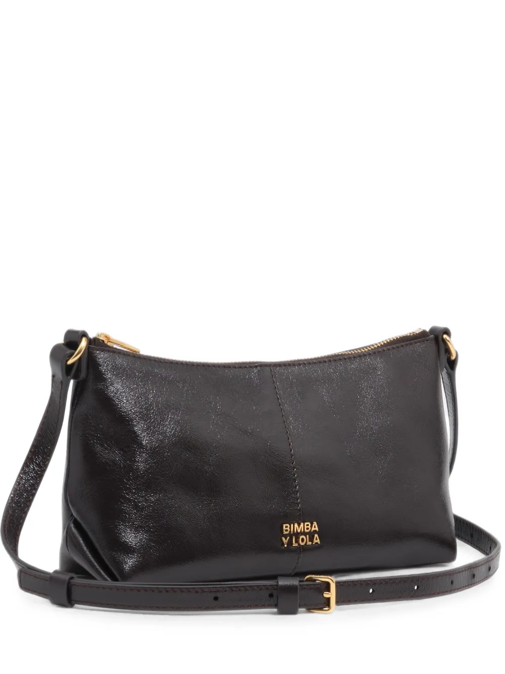 BIMBA Y LOLA dark-burgundy leather mini crossbody bag