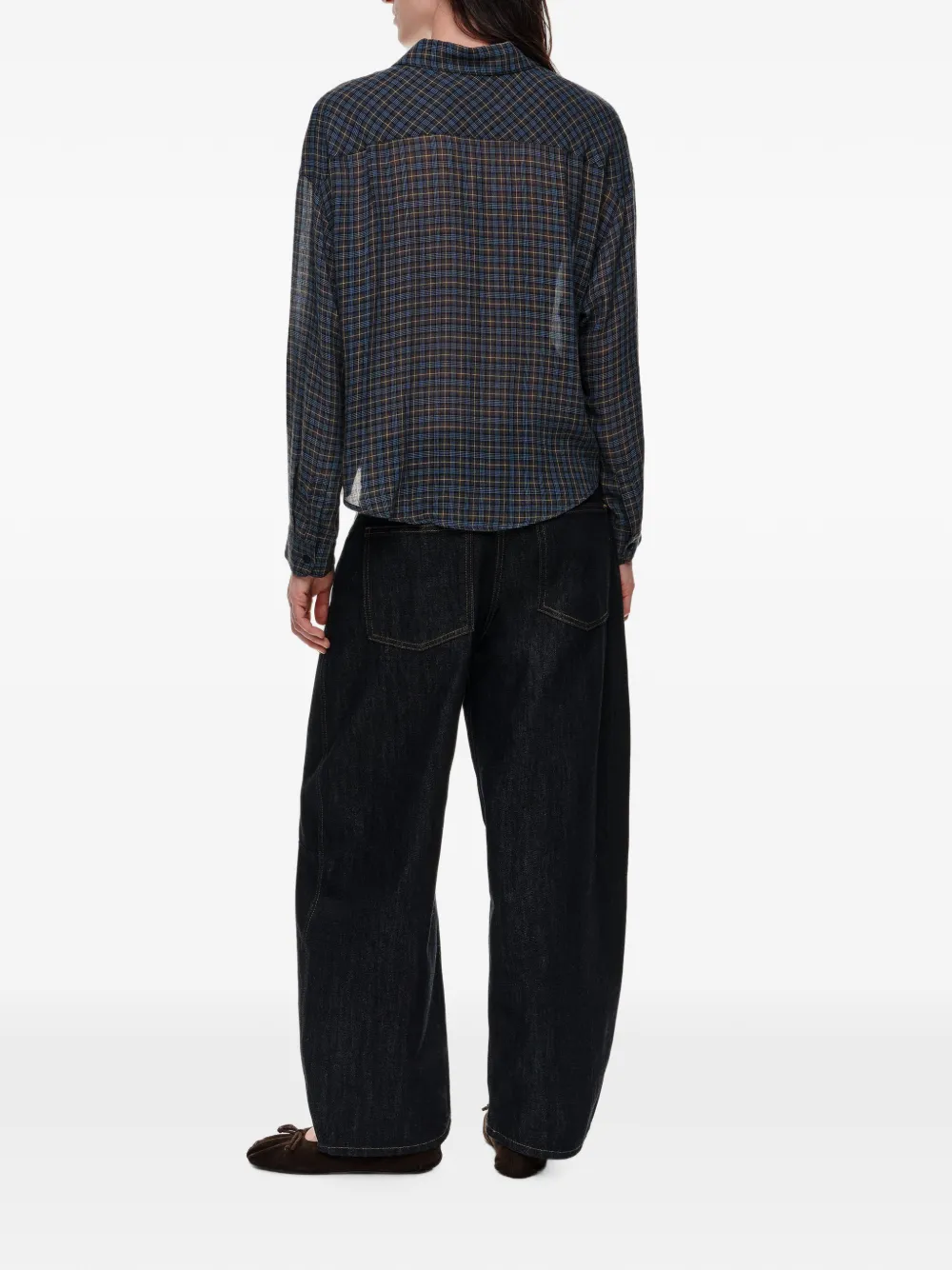 BIMBA Y LOLA Soepele boxy blouse met ruit-patroon Blauw