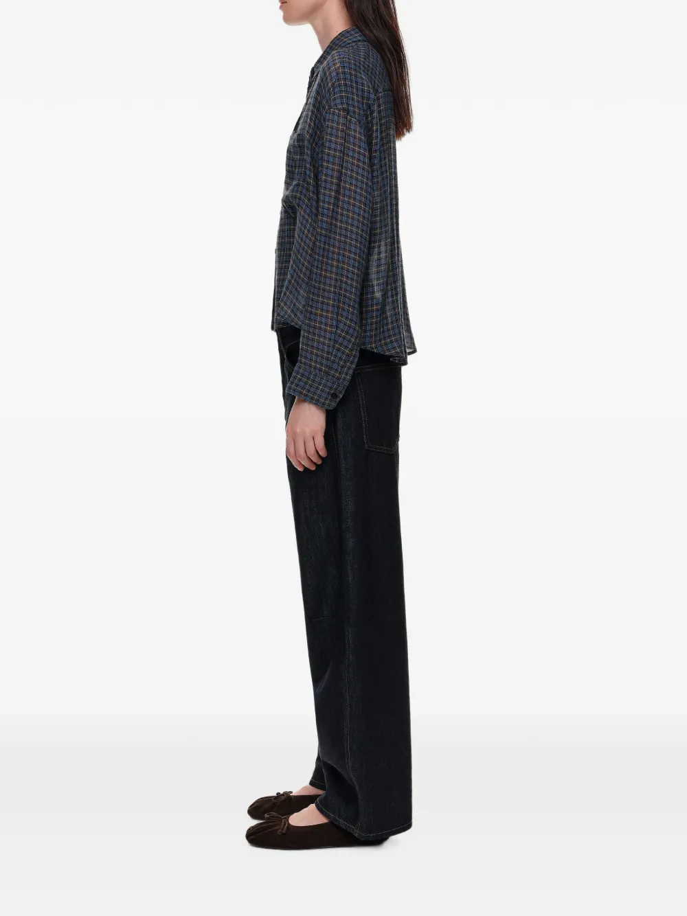 BIMBA Y LOLA Soepele boxy blouse met ruit-patroon Blauw
