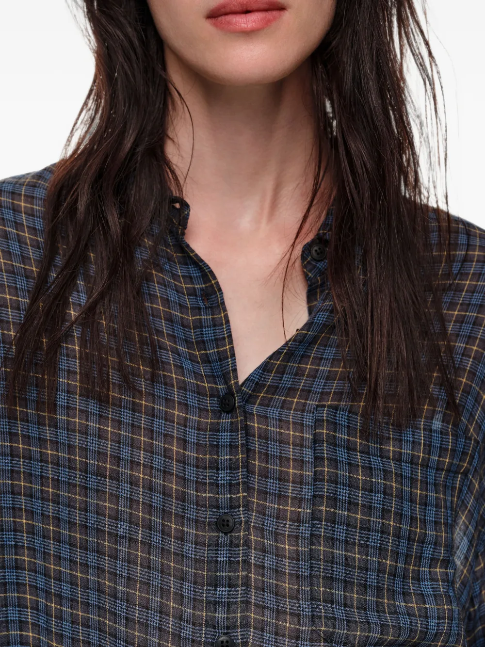 BIMBA Y LOLA Soepele boxy blouse met ruit-patroon Blauw