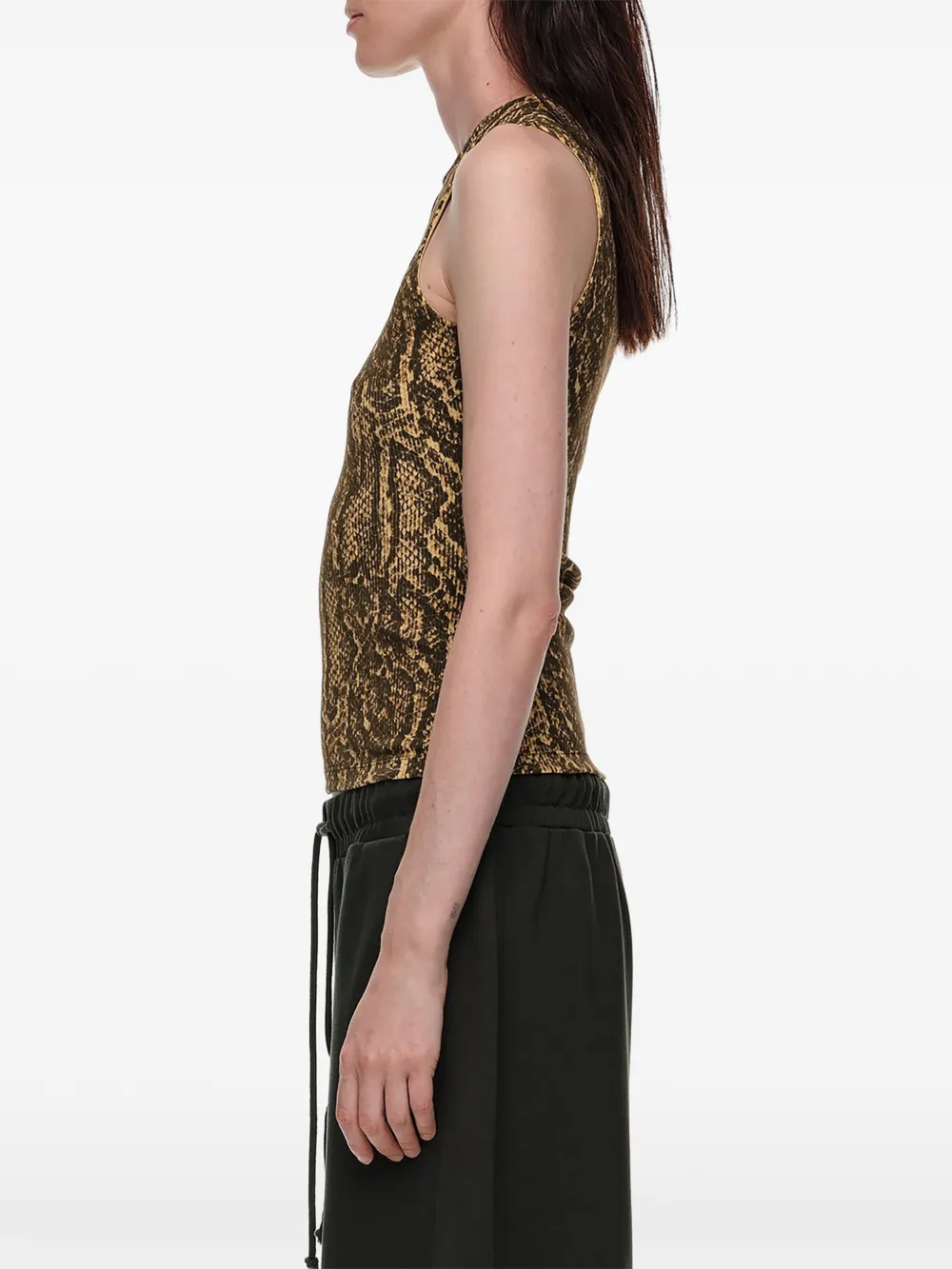 BIMBA Y LOLA Getailleerde top met boothals en mini-reptiel-effect Bruin