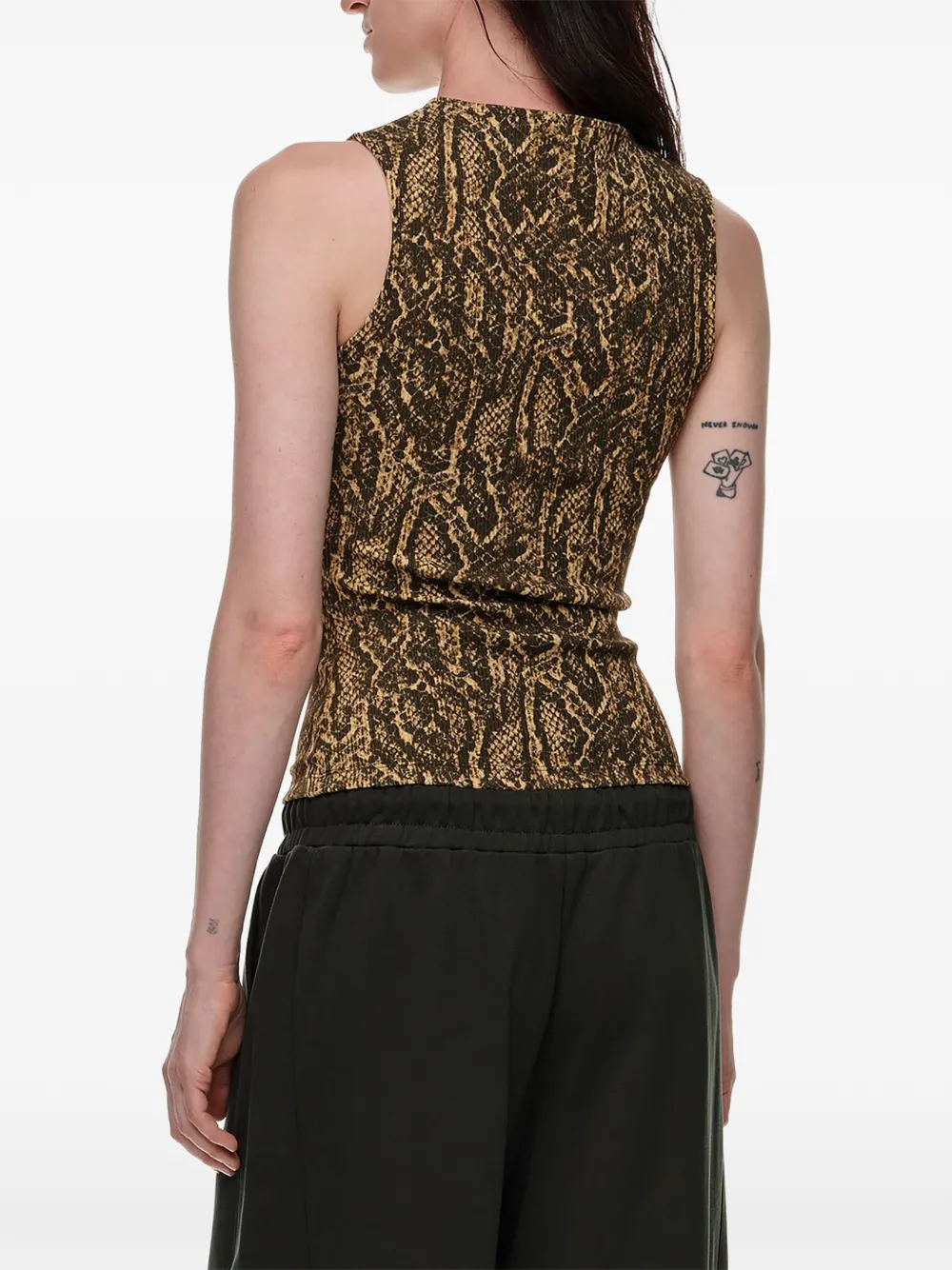 BIMBA Y LOLA Getailleerde top met boothals en mini-reptiel-effect Bruin