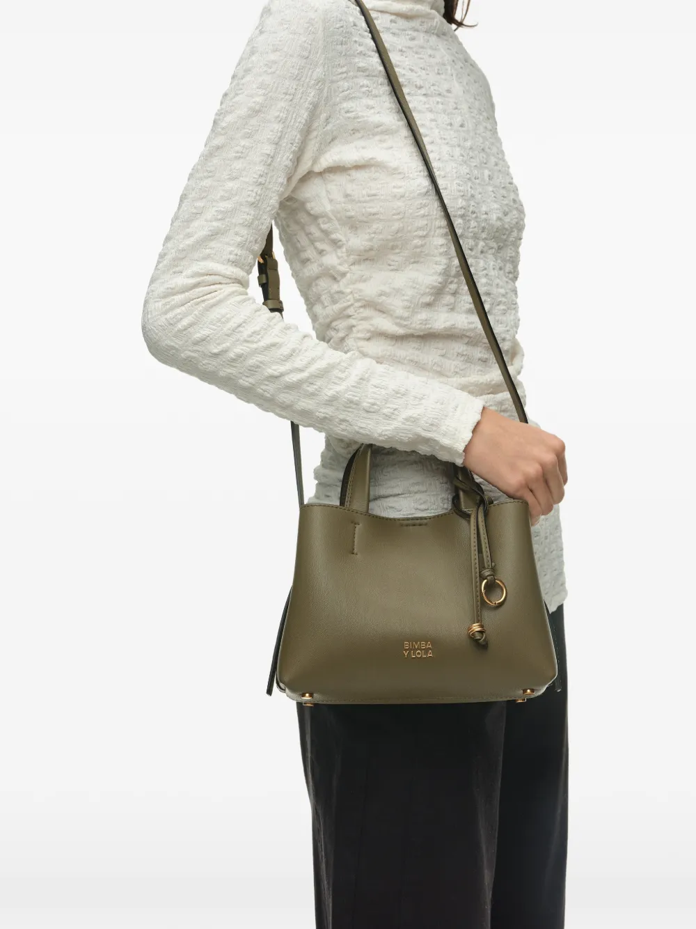 BIMBA Y LOLA Kleine Chihuahua leren shopper Groen