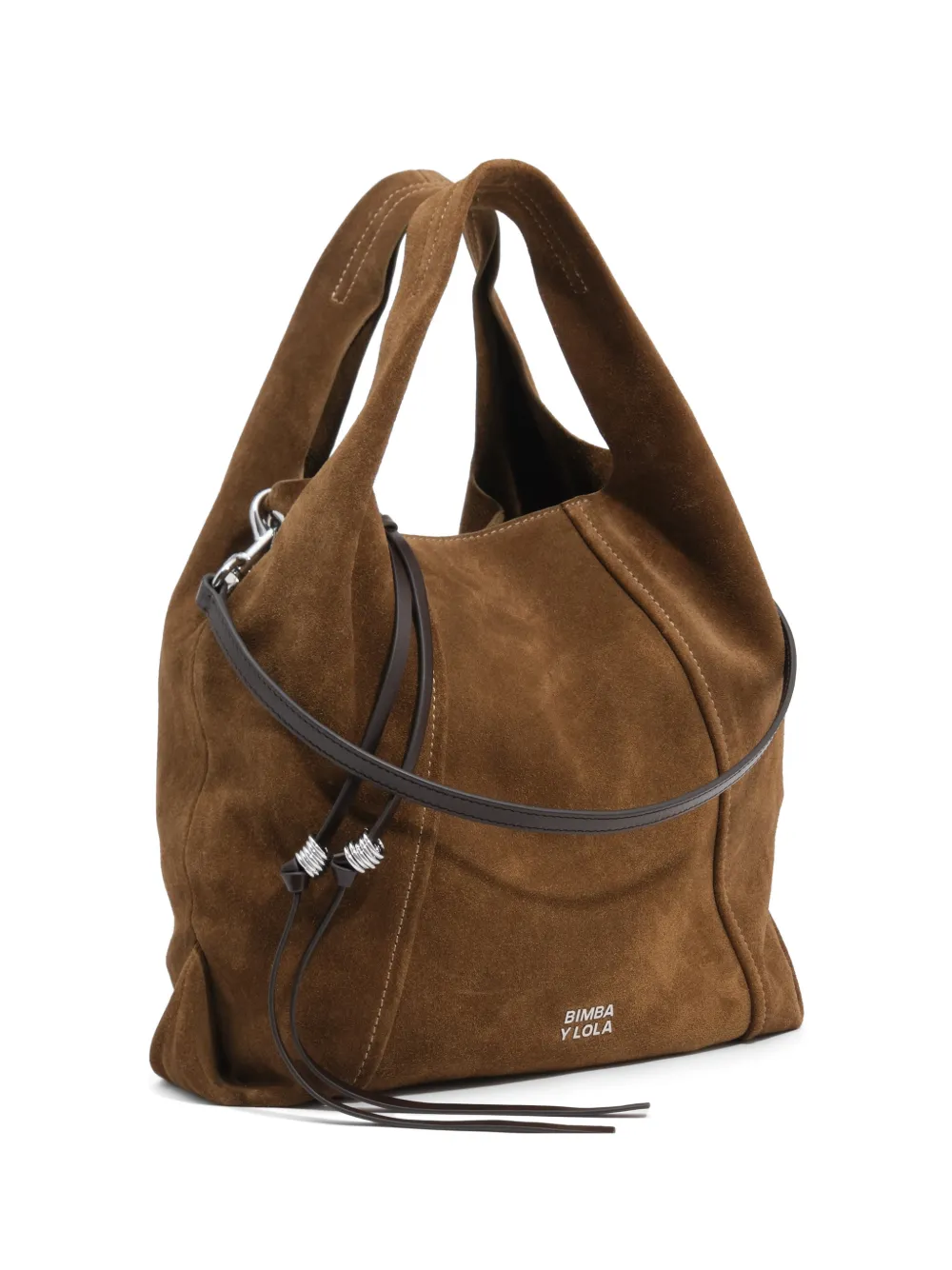 BIMBA Y LOLA sac Paper médium en daim - Marron BIMBA Y LOLA sac Paper médium en daim - Marron