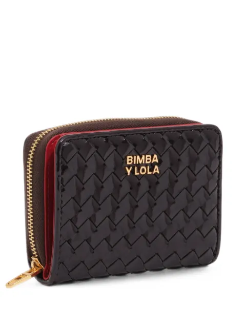 BIMBA Y LOLA eggplant plaited flap purse