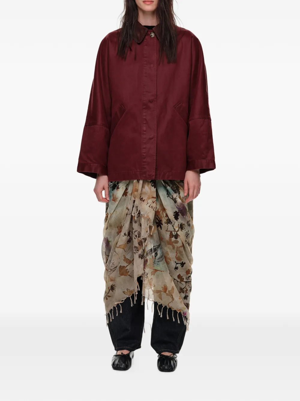 BIMBA Y LOLA Korte gecoate trenchcoat Rood