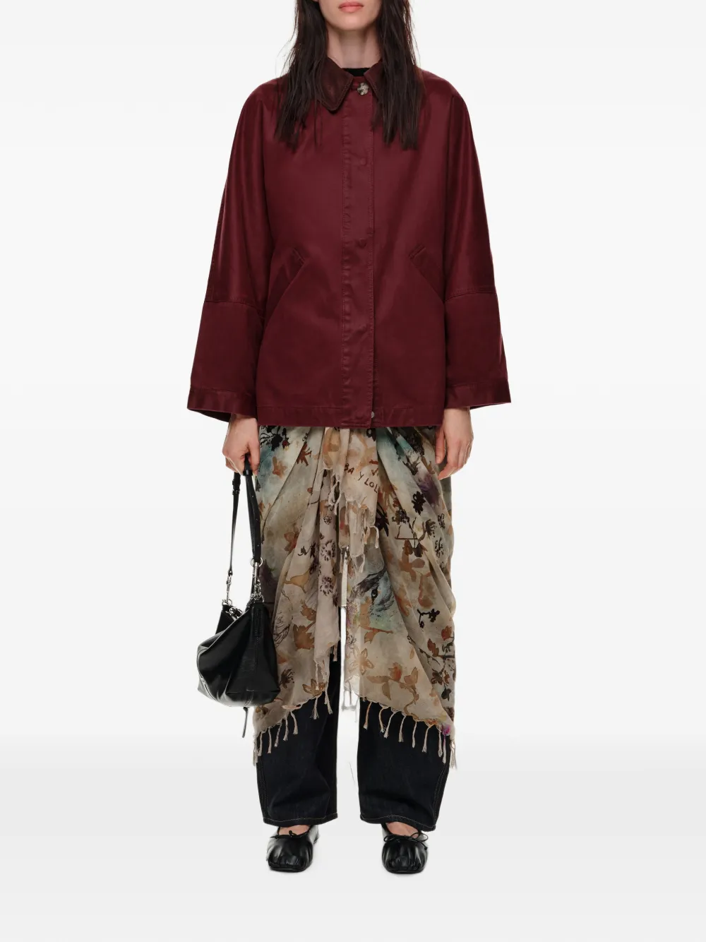 BIMBA Y LOLA Korte gecoate trenchcoat Rood