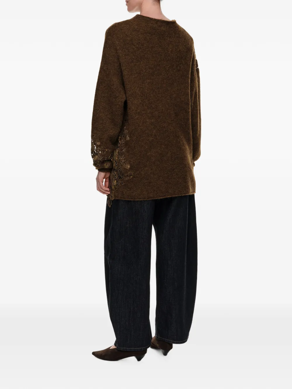 BIMBA Y LOLA Alpacatrui met hoge hals en kanten details Bruin