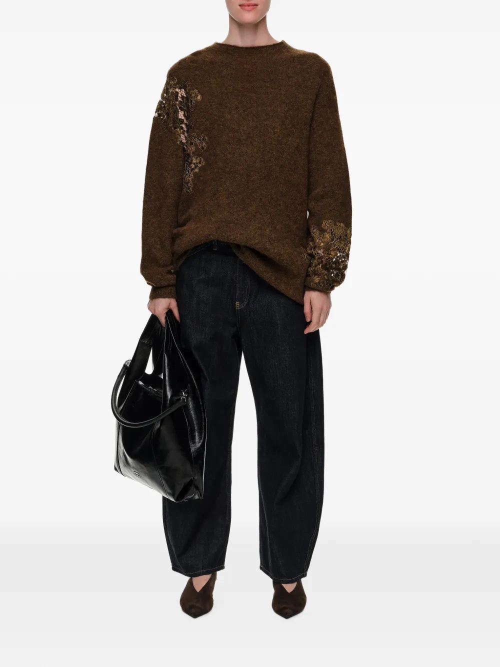 BIMBA Y LOLA Alpacatrui met hoge hals en kanten details Bruin