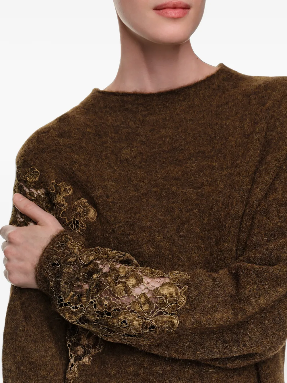 BIMBA Y LOLA Alpacatrui met hoge hals en kanten details Bruin