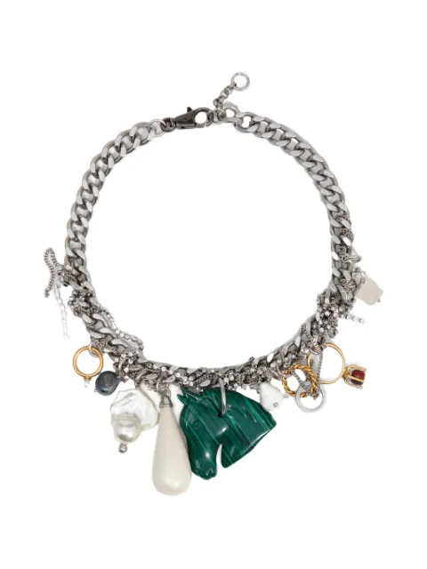 BIMBA Y LOLA necklace with pendants, rings, pearls and horse