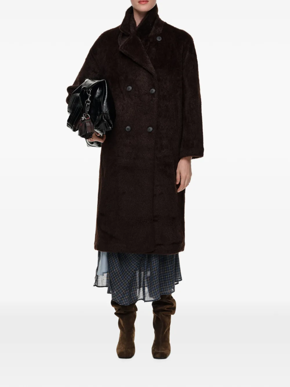 BIMBA Y LOLA Midi-jas van imitatiebont Bruin