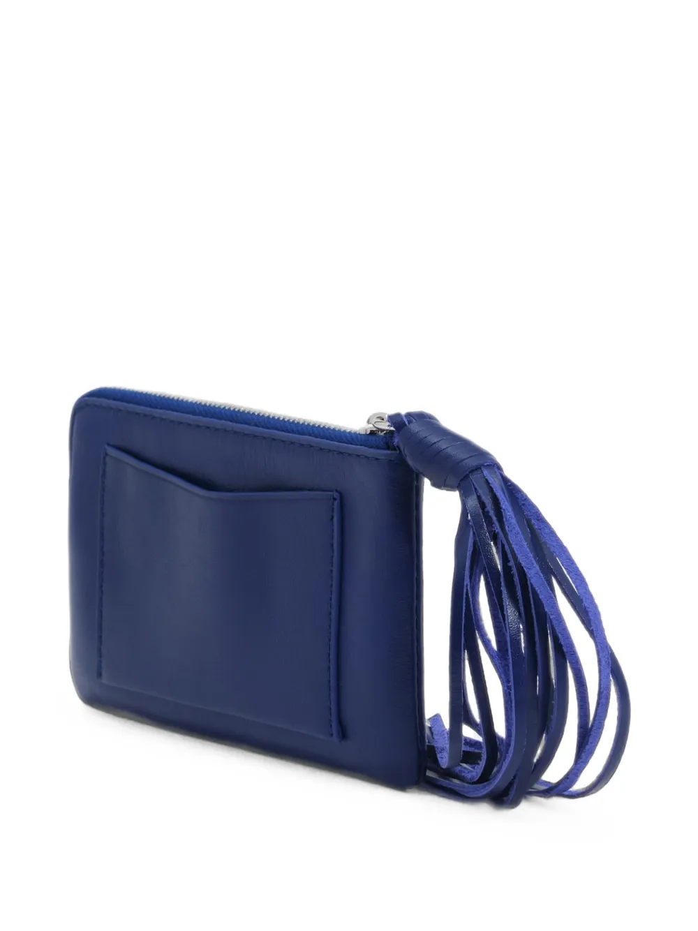 BIMBA Y LOLA Kleine leren portemonnee met franje Blauw