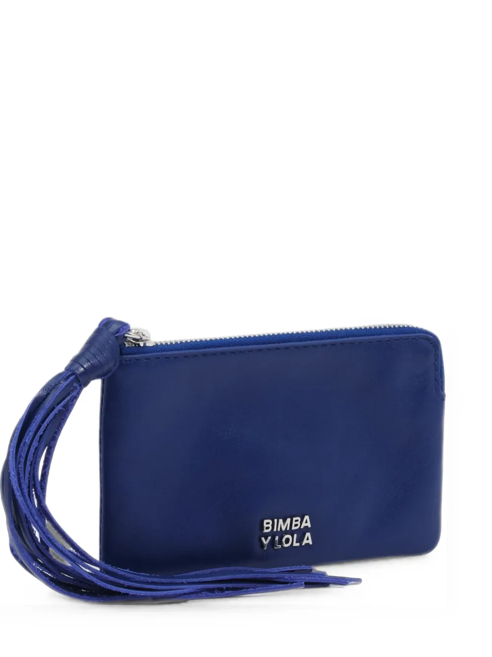 BIMBA Y LOLA Portamonete piccolo in pelle con frange - Blu