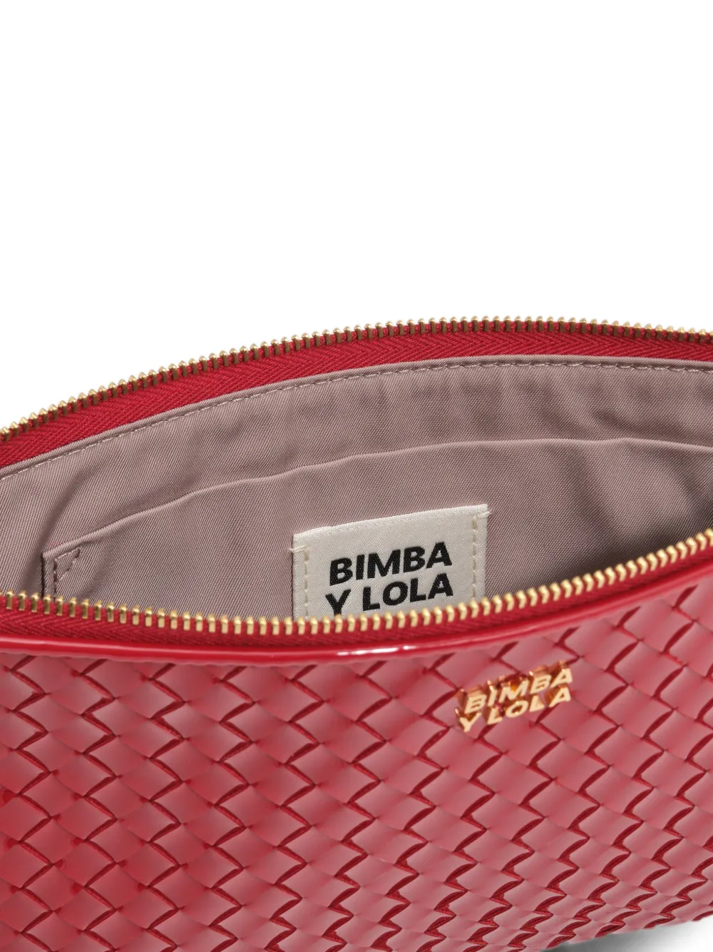 BIMBA Y LOLA Medium gevlochten make-upclutch met rits Rood