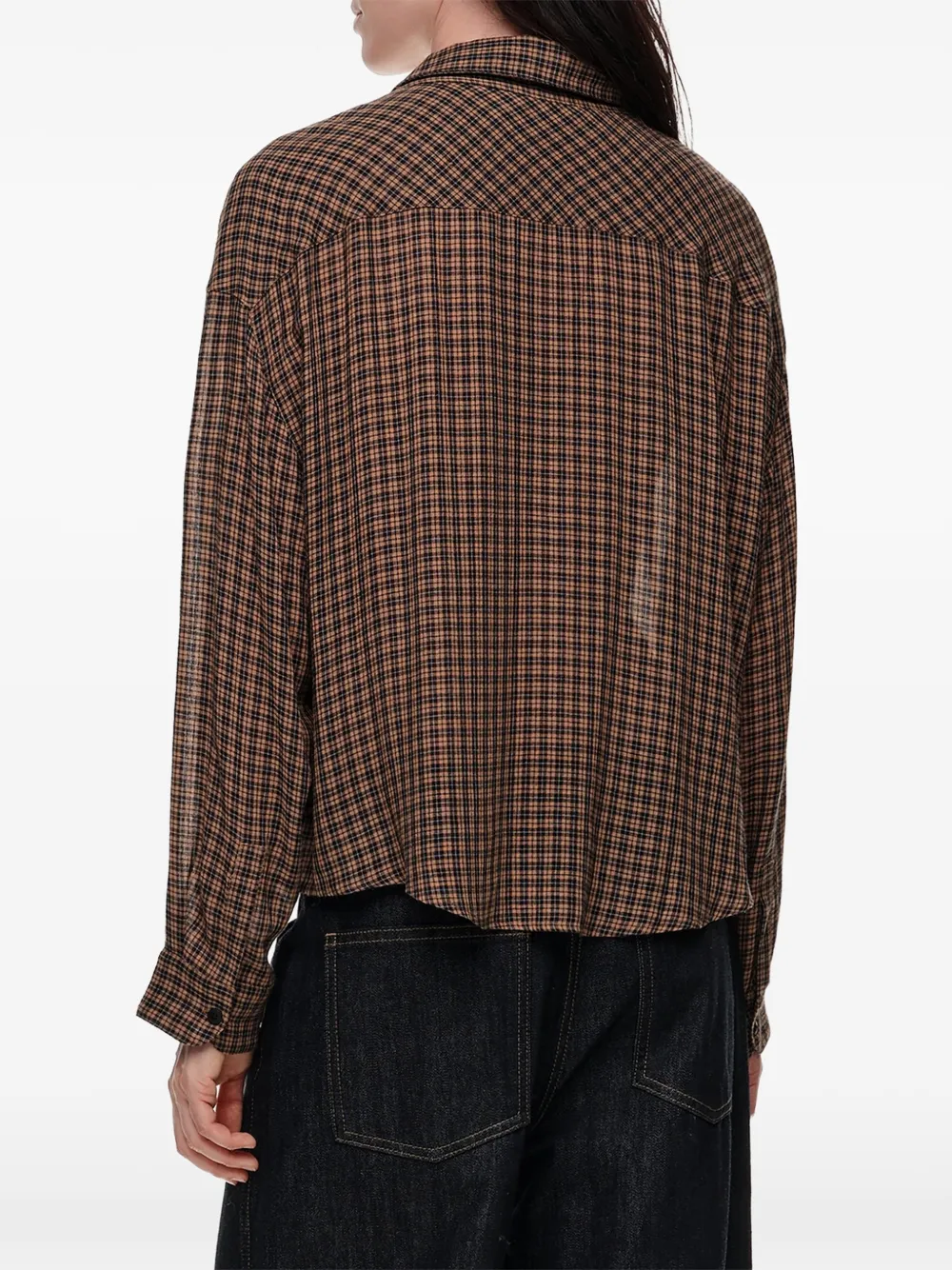 BIMBA Y LOLA Soepele boxy blouse met ruit-patroon Bruin