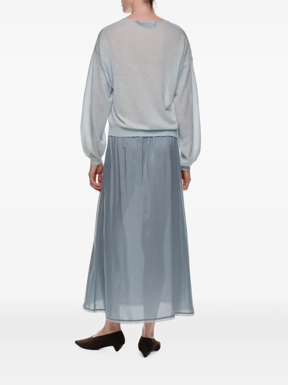 BIMBA Y LOLA Zijden rok met verwassen effect Blauw