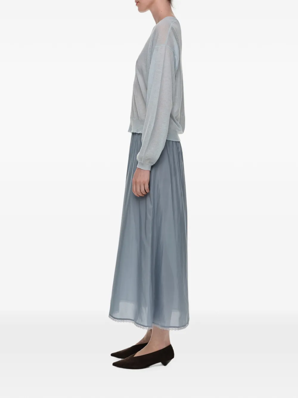 BIMBA Y LOLA Zijden rok met verwassen effect Blauw