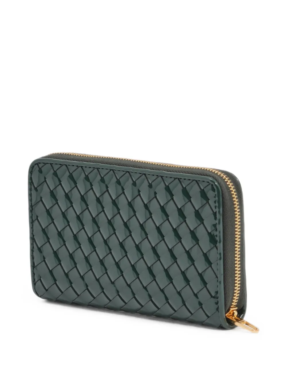 BIMBA Y LOLA Medium gevlochten portemonnee met rits Groen