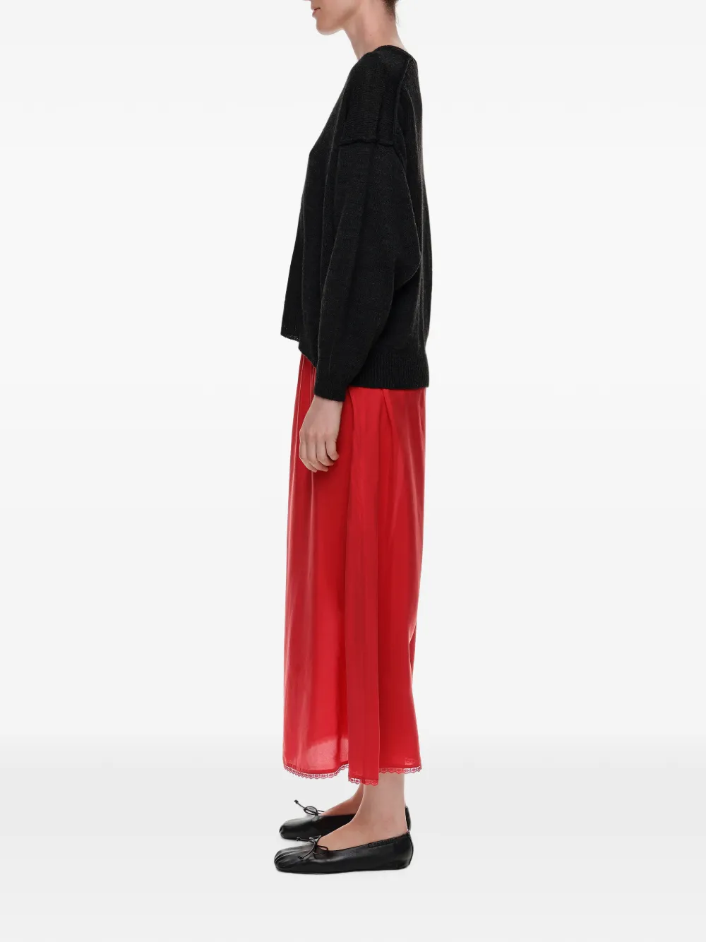 BIMBA Y LOLA Zijden rok met verwassen effect Rood