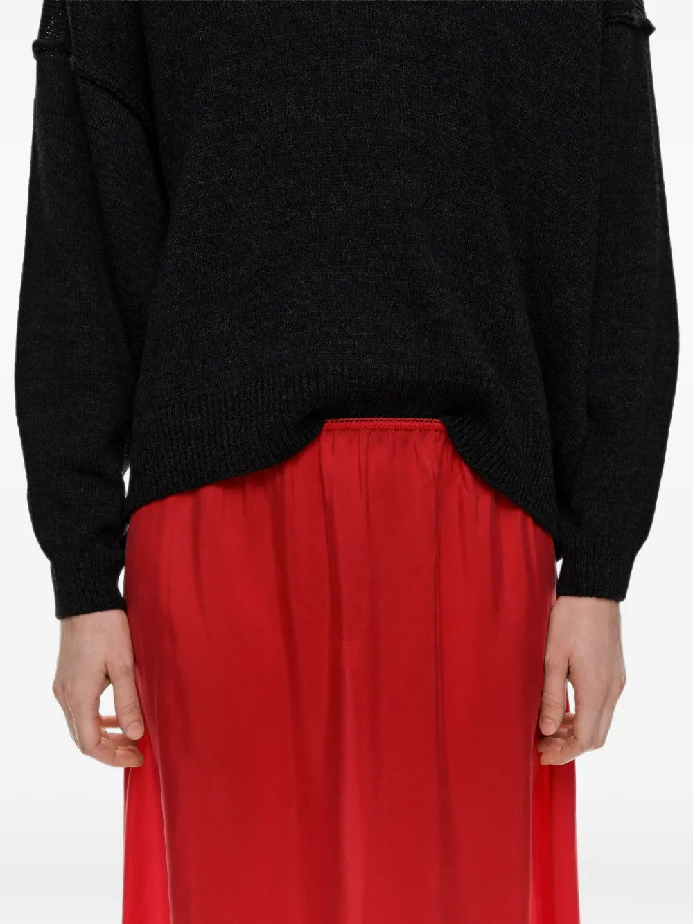 BIMBA Y LOLA Zijden rok met verwassen effect Rood