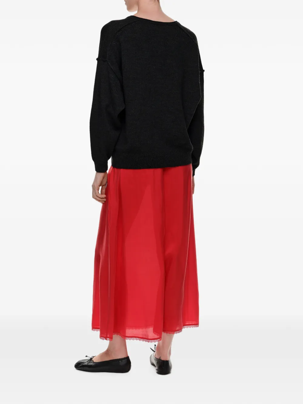 BIMBA Y LOLA Zijden rok met verwassen effect Rood