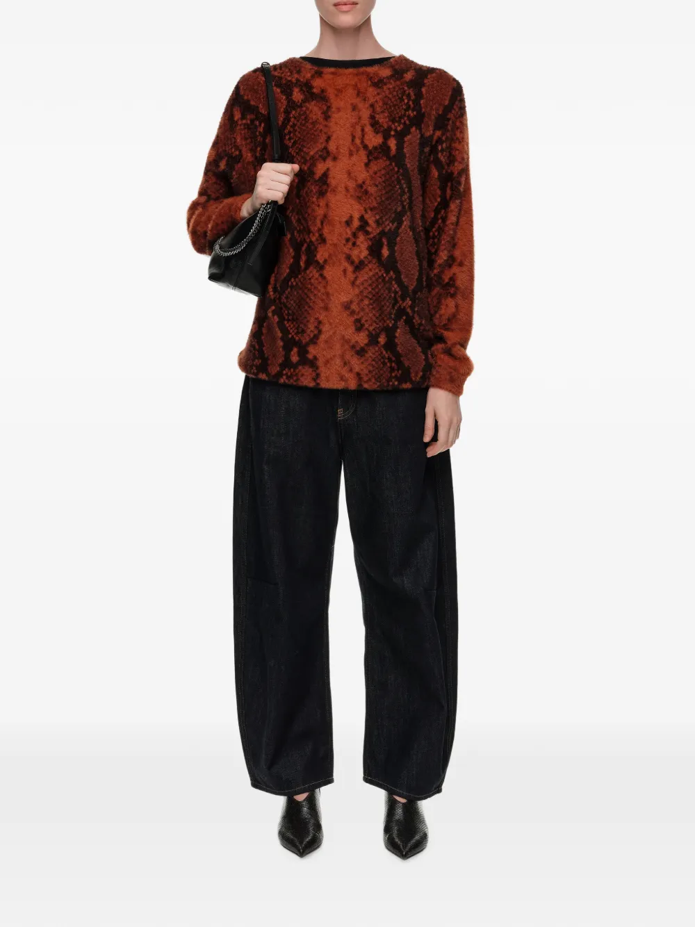 BIMBA Y LOLA Lange trui met slangen-patroon Oranje